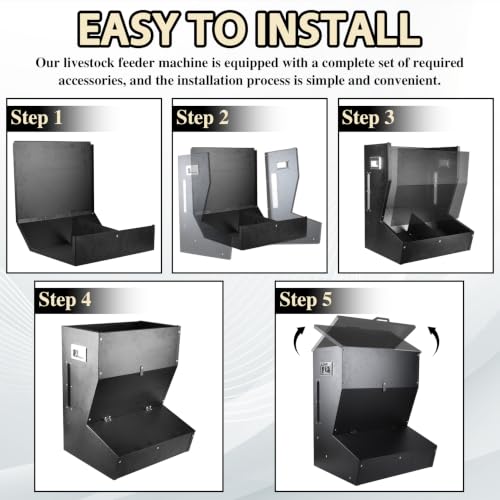 New Upgrade Hog Feeder, Heavy Duty Galvanized Steel Pig Feeder, Multipurpose Livestock Trough - 3.2 Bushels Capacity, Outdoor Pig Feeders with Visible Feed for Feeding up to 7 Hogs (2 Door)