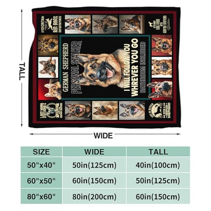 Dynova German Shepherd Blanket Cozy Plush Dog Lovers Gifts Throw Blankets Animal Fuzzy Flannel Fleece for Girls Boys Women Men 60"X50" - color: German Shepherd, size: 60"x50"