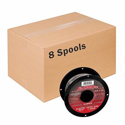 Fi-Shock FW-00018D 17 Gauge Aluminum Wire for Electric Fencing, 250 ft - 8 Pack