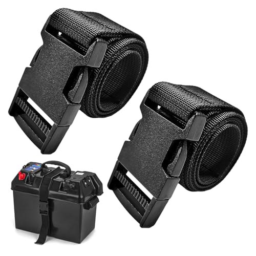 2 PCS Car Battery Box Strap, Adjustable Auto Battery Hold Down Straps with Quick Release Buckle, 39 Inch Batteries Box Tie Down Strap for Cars Trucks SUVs Boats, Car Accessories - color: 2 PCS