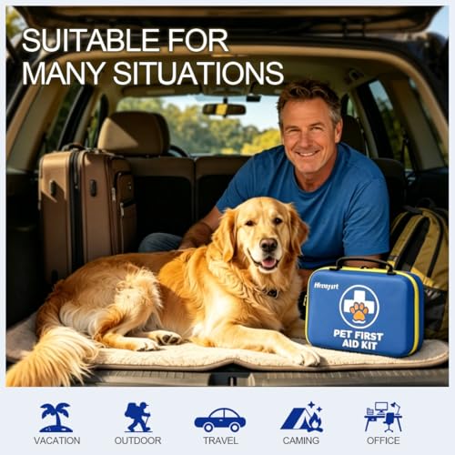 Pet Medic First Aid Kit,Hiking A Must-Have for Pet Owners | Vet-approved essential emergency kit for dogs and cats, perfect for pet homes, travel emergency supplies.
