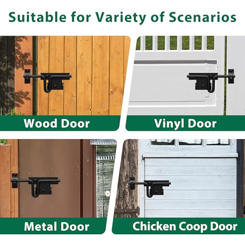 Heavy Duty Gate Latch with Padlock Hole Metal Thickened Slide Bolt Latch Mainly Used for Left or Right Hand Wooden Fence Gate Latch Shed Door Latch-2 Pack