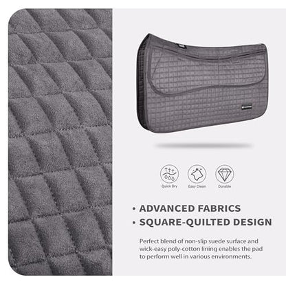 Tackmore Western Saddle Pad Adjustable with Side Pockets and Foam Inserts Shock-Absorbing Riding Pad