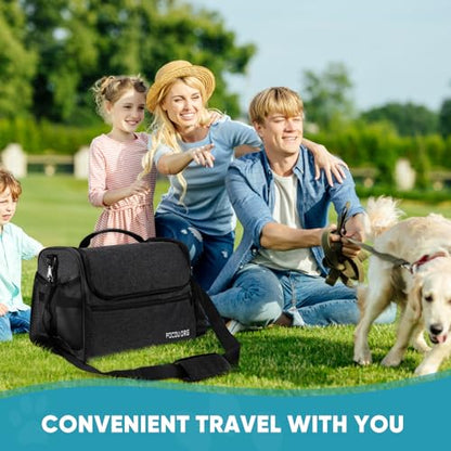Pet Travel/Grooming Supplies Organizer Carry Bag - Compatible with Oneisall/Neabot Dog Grooming Vacuum, Large Capacity - Bag Only (Black) - color: Black