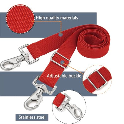 Premium Horse Blanket Sheet Leg Straps, Replacement Stretchy Belly Strap with Double Swivel Snaps, Adjustable Elastic Length from 24 to 42 Inch Winter Blanket - color: Red