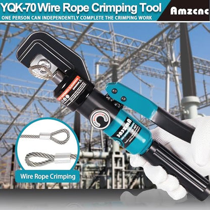 AMZCNC Wire Rope Crimping Tool Swaging Tool 3/64-3/16 Ferrules Cutter Kit