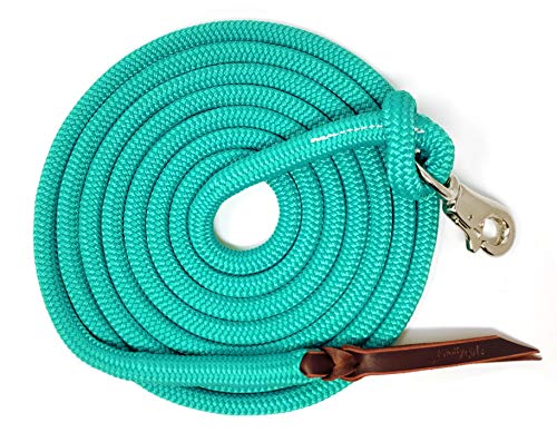 12FT Lead Rope with NP Snap - color: Turquoise, size: 12 ft. Nickel Trigger Snap