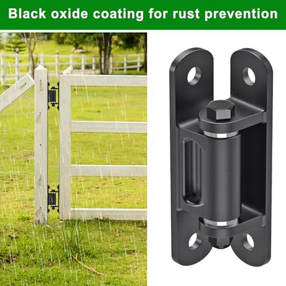 Insaga Heavy Duty Gate Hinge with Bearing, 6.7'' Weld On or Bolt On Hinge, 6mm Thick Carbon Steel 1100lb Capacity 90° /180° Smooth Opening for Metal/Wood Gates (Bolt Hinge Powder coated-90°-2Pack) - color: Bolt hinge powder coated-90°-2Pack