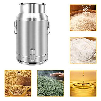 304 Stainless Steel Milk Can，35L Milk Bucket Wine Pail Bucket 9.25 Gallon Milk Can Tote Jug with Sealed Lid Heavy Duty for Milk and Wine Liquid Storage - size: 35L