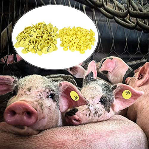 100pcs Livestock Ear Tags Numbered 001-100 TPU Animal Identification Tags