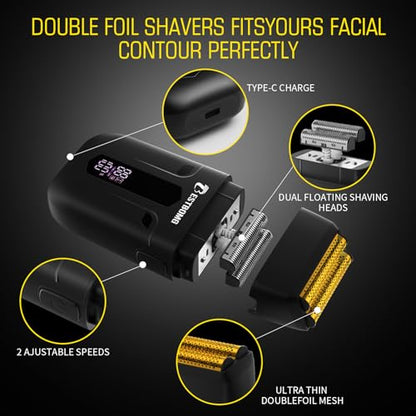 BESTBOMG® Hair Clippers for Men, Clipper, Trimmer & Shaver Set, BS-808A - color: Black