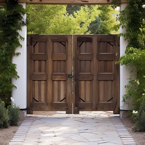 WEKIS 2 Sets Anti Sag Gate Kit Heavy Duty No Sag Kit Gate Corner Brace Bracket for Wooden Fence Gate with Self-Locking Gate Latch - size: Double Door Set