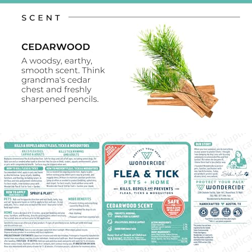 Wondercide - Flea, Tick & Mosquito Spray for Pets & Home - Cedarwood 32 oz - color: Cedarwood, size: 32 OZ