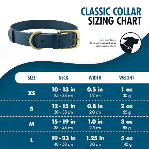 Tuff Pupper Heavy Duty Waterproof Dog Collar for Small, Medium & Large Dogs - color: Midnight Blue
