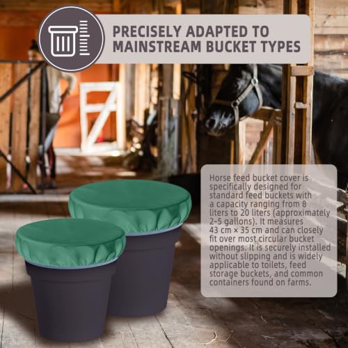 2-5 Gallon Horse Bucket Cover, Waterproof Horse Feed Bucket Cover, Lightweight and Easy to Use (Excluding Bucket, Green) - color: Green