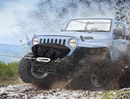 Eudora Waterproof Small Winch Cover for 2500-5500 lb Electric Winches | Heavy-duty vinyl sheds rain, resists UV, frost, dust; elastic hem and straps secure ATV UTV trailer winches against wind
