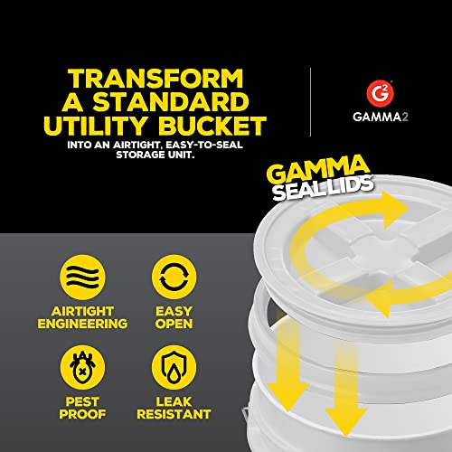 Vittles Vault Gamma Seal Lid for 3.5 to 7 Gallon Buckets, Airtight - color: White, size: Fits 3.5, 5, 6, & 7 Gallon Buckets