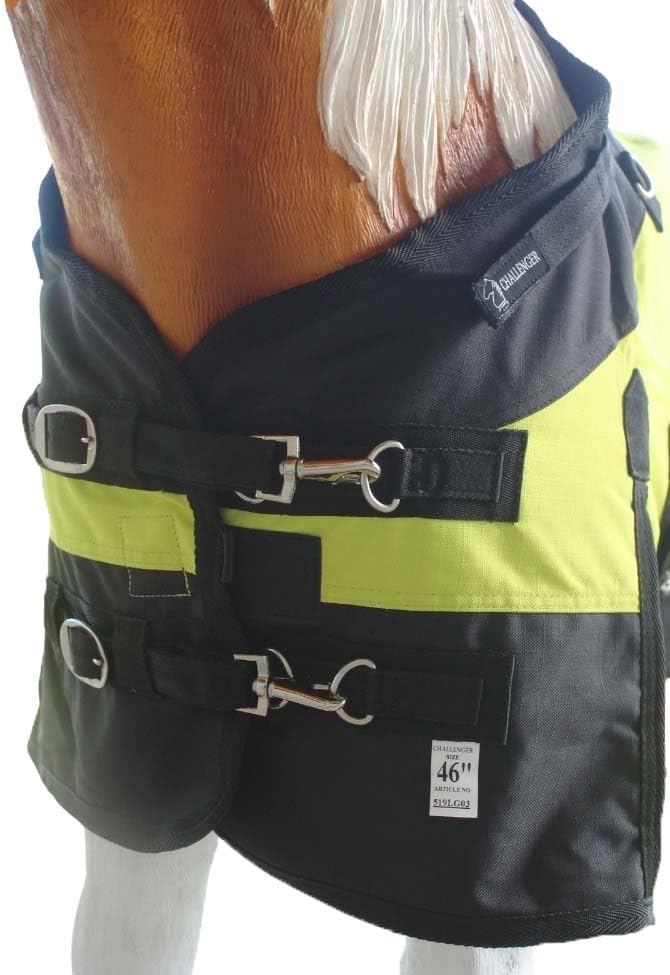 Challenger 1200D Foal Turnout Waterproof Fleece Lined Medium Winter Blanket 519LG03 - color: Lime Green, size: 52 Inches