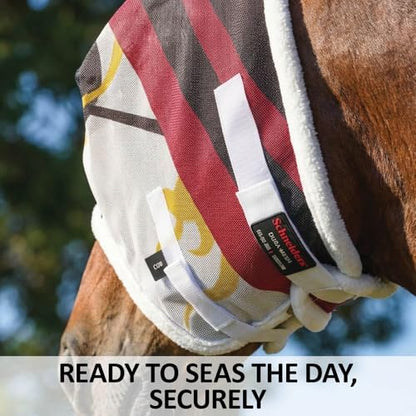 Schneiders Dura-Mesh Mrs. Pirate Designer Fly Horse Mask with Ears | 70% UV Protection | 1000D Mesh | Durable Bug Defense
