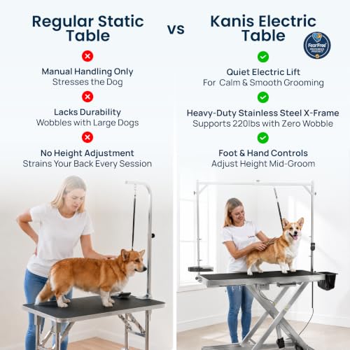 KANIS 49" Professional Electric Dog Grooming Table, 304 Steel, Heavy Duty - color: STAINLESS STEEL, size: 49"