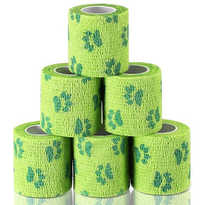 Threlaco 3 Rolls No Chew Bandage for Dogs Bitter Bandage Wrap for Dogs Wound Wrap (2 Inches X 5 yd,Green) - size: 2 Inch X 5 yd