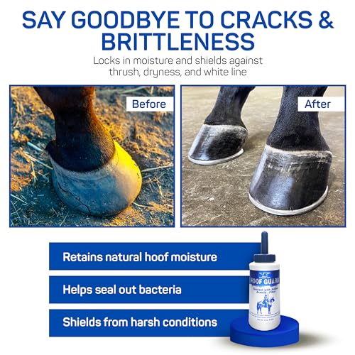 Hoof Guard Sealant for Horses, Fiber-Fortified Aramid Hoof Protector, 16 oz | Professional Horse Hoof Strengthener, Fills Cracks & Locks In Moisture, Hoof Protector for Horses Against Thrush & UV Damage