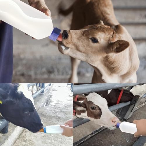 1L Calf Nursing Bottle with Rubber Screw-On Replacement Nipple