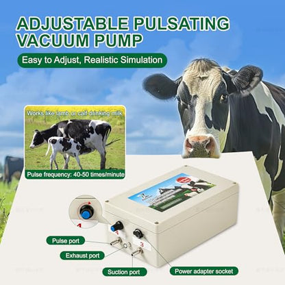 Upgrade 2-in-1 Goats and Cows Milking Machine, 1.85Gal/7L Food-Grade Stainless Steel Bucket with 5200mAh Built-in Rechargeable Battery, 4 Teat Cups, Cordless Pulsation Vaccum Electric Milking Machine - size: 7L