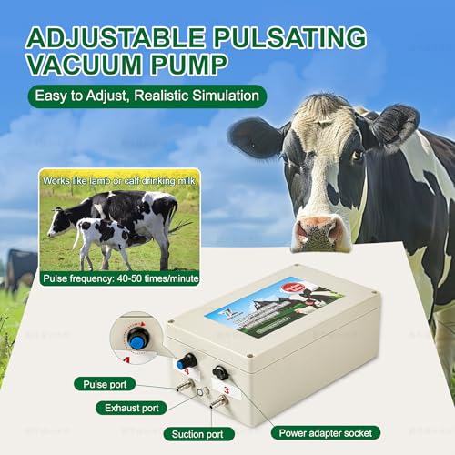 Upgrade 2-in-1 Goats and Cows Milking Machine, 3.7Gal/14L Food-Grade Stainless Steel Bucket with 5200mAh Built-in Rechargeable Battery, 4 Teat Cups, Cordless Pulsation Vaccum Electric Milking Machine - size: 14L