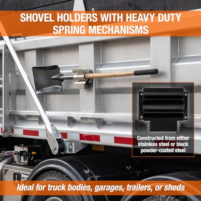 Buyers Products SH675 Black Steel Hand Tool Rack Holder for Trailers