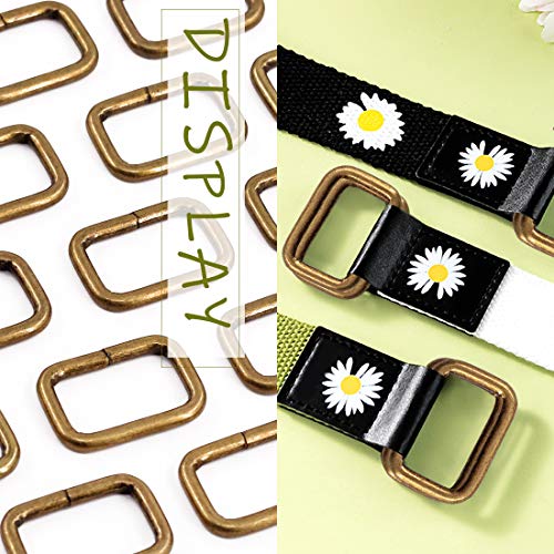 Swpeet 60Pcs 1 Inch / 25mm Heavy Duty Metal Ring Buckle Webbing Belts - color: Bronze, style: Metal Rectangle Ring