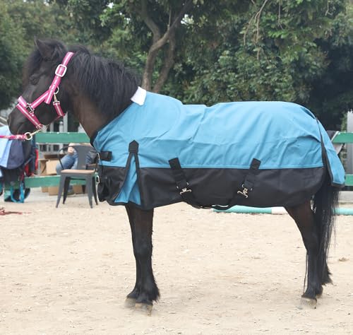 LEAFOREST 1200 Denier Waterproof Mini Shetland Rug Pony Rug Foal Rug Turnout Rug (no Filling) Blue Black 36IN - color: Blue Black, size: 36IN