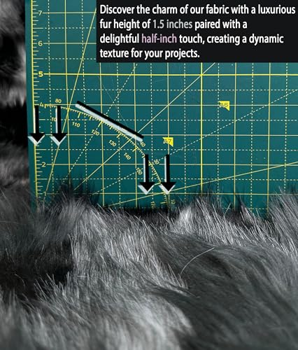 Continuous Yard Faux Fur Fabric Long Pile Tribal Patchwork 58" W/Sold - Multicolor Soft Plush Craft Costume Paws Fake Fur Stuffing Pillows FurSuit Scarf Coat Bag (Gray White Black) - color: Multi-color (Gray White Black)