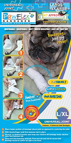 Pawflex Bandages Universal Joint Bandages for Pets (Pack of 4) Large - size: Large/XLarge