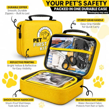 Dog First Aid Kit, Cat and Pet Emergency Kit, Vet Approved, 74 Pcs