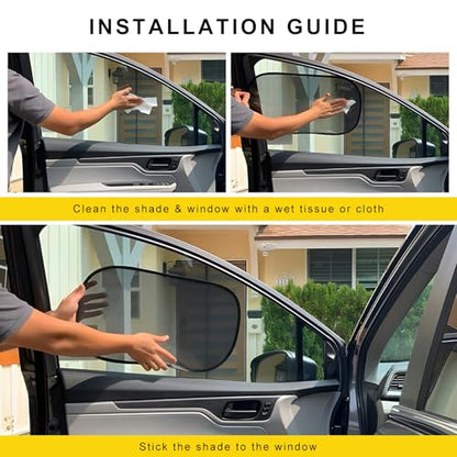 2 PCS Car Window Shade, 21"x14" Static Cling Automotive Side Window Screen Sun Shade Blocker, Removable Car Sunshade Cover Protect Your Child from Sun Glare Heat UV Rays (Transparent) - color: Transparent