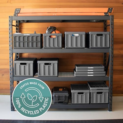 CleverMade Collapsible Storage Bins With Lids, 46L 3 Pack, 75 lb, Obsidian - color: Obsidian, size: 46L - 3 Pack