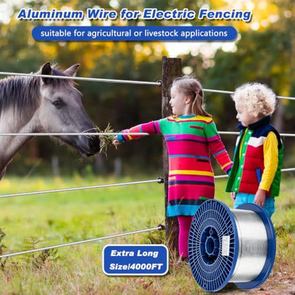 Gisafai 4000 ft 14 Gauge Aluminum Wire for Electric Fencing - size: 4000 ft 14 Gauge