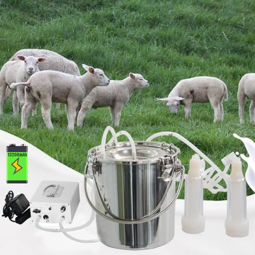 7L Goat Milking Machine,Rechargeable & Adjustable Suction Electric Milker - size: 7L Goat Battery