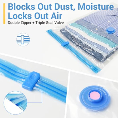 Fygrip 80% Space Saver Vacuum Storage Bags with Hand Pump, 10 Jumbo