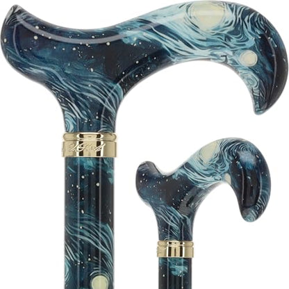 Royal RC Canes Walking Sticks for Men and Women - Stylish Designer Fashionable Adjustable Derby Canes - Lightweight Aluminum Cool Walking Sticks with HD Patterns - color: Blue, Green, and Yellow (Multicoloured)