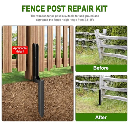 Fence Post Repair Kit，(One-Piece 33.7",2 pcs) - size: One-Piece (33.7")