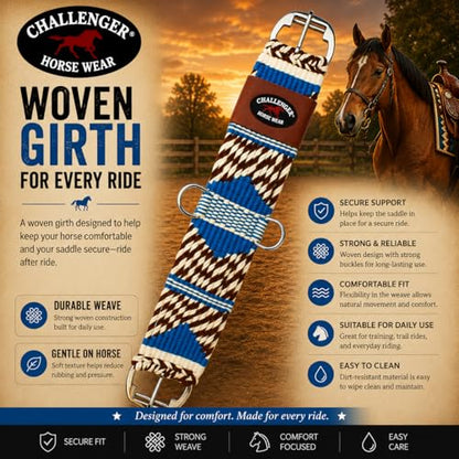 Horse Western 13 Strand Double Weave Two-Tone Mohair Straight Cinch 97RT14 - size: 34 Inch