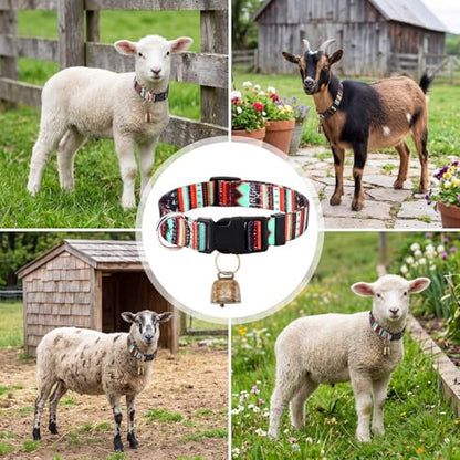Copper Bell Goat Collar, Geometric Boy Style for Pygmy Goats and Lambs