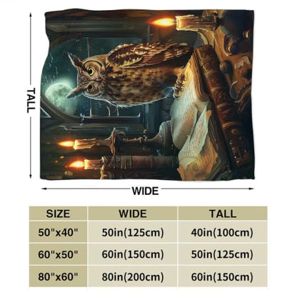 Owl Blanket Owls Book Lovers Gifts Throw for Women Girls 80"X60" - color: Owl Book, size: 80"x60"