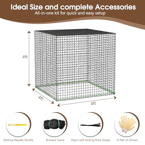 4x4 Ft Round Bale Hay Nets for Horses, Heavy Duty Slow Feed Hay Net