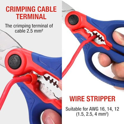 WORKPRO Stainless Electricians Scissors, 6.4" Electrician Shears