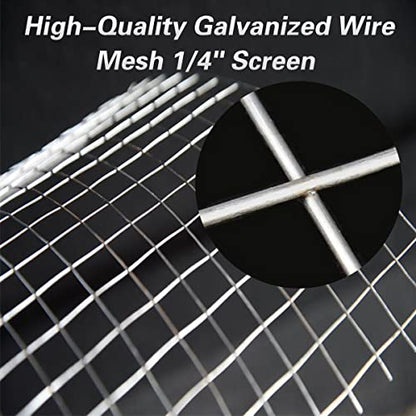 Hardware Cloth 16'' x 20' 1/4 in Galvanized Wire Mesh Roll (23 GA) Chicken Wire Fence Roll for Chicken Pen/coop Fences, Screen mesh, Rabbit/Snake Fences, Poultry enclosures, Handicraft Making, etc. - size: 16In x 20Ft