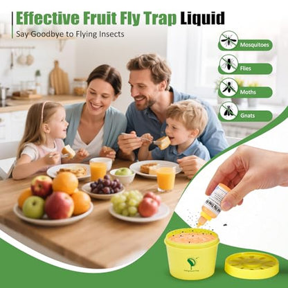 Fruit Fly Trap Refill Liquid Only 8 Pack,Gnat Killer Bait,Gnat Catcher Fruit Fly Traps for Indoors and Outdoors,Home,Kitchen,0.68 oz Each Bottle