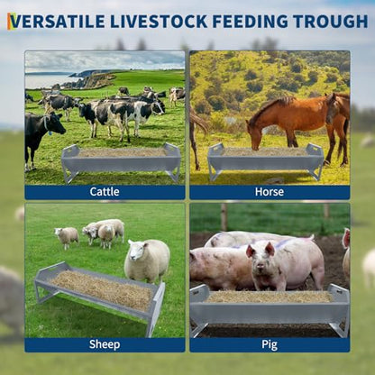 Garvee Livestock Feeder, 45.13" Hay Feeder for 10 Sheep Once - color: Silver